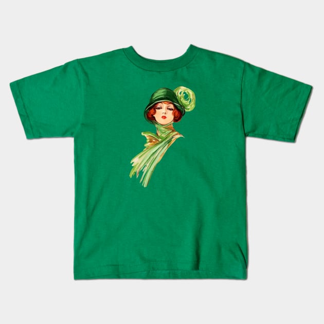 1920s Woman with Cloche Hat Kids T-Shirt by chmdance